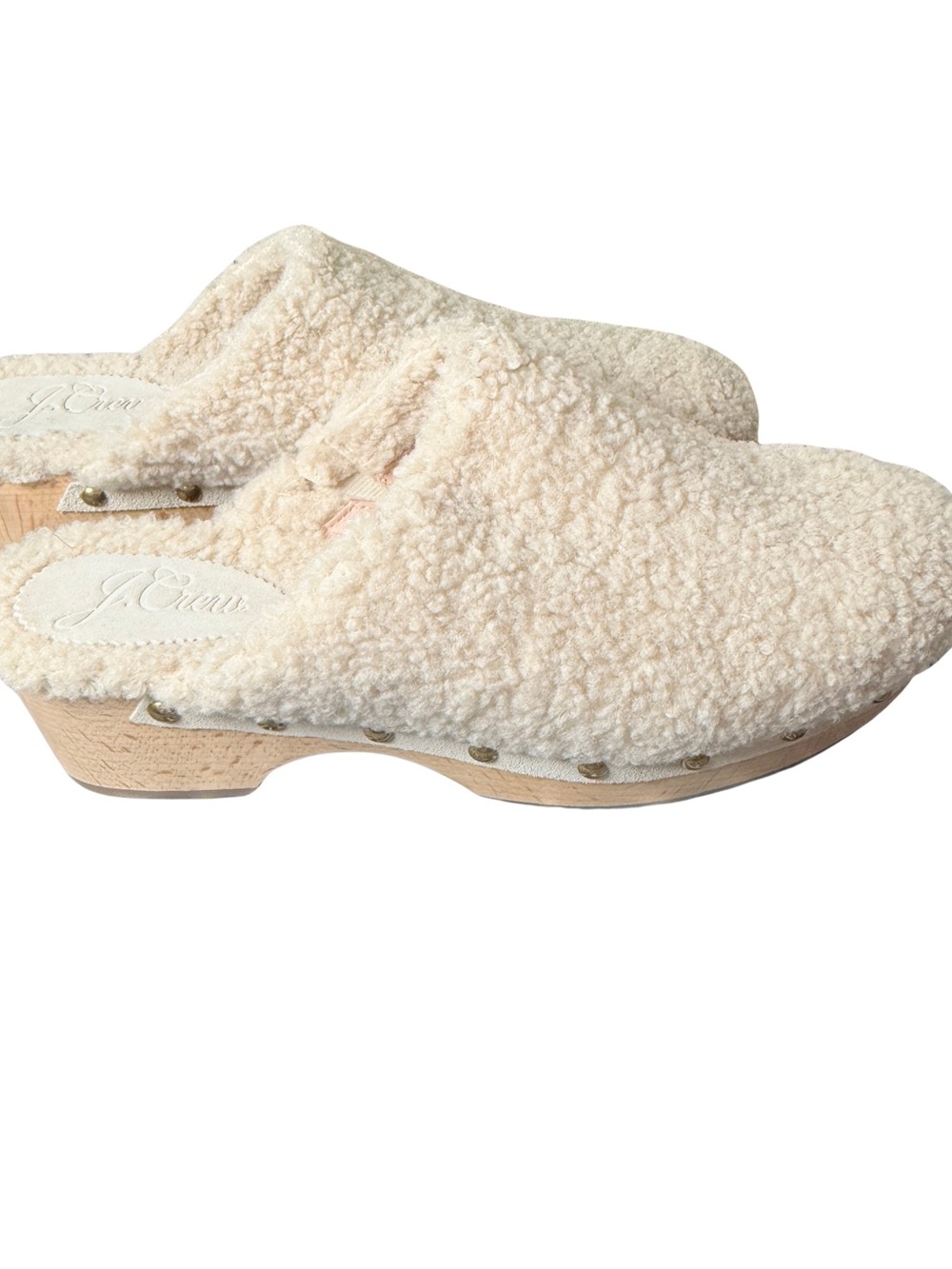 J. Crew Cream Sherpa Clog Mules